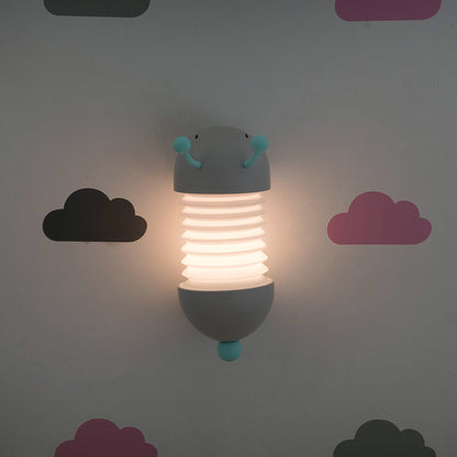 Sevimli Tırtıl Şarjlı Gece Masa Lambası Gri Çocuk Bebek Odası Led Işıklı Hediyelik