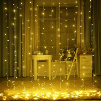 2X2 Metre Fişli Perde Led Işıklar Animasyonlu Eklemeli Dekoratif Organizasyon Dükkan Süsleme Ramazan Yılbaşı