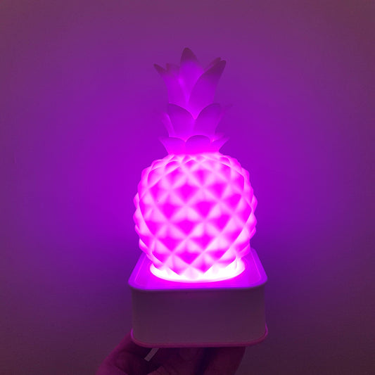 Sese Ve Dokunmaya Duyarlı Silikon Pembe Ananas Gece Lambası Çocuk Bebek Odası Hediyelik Renkli