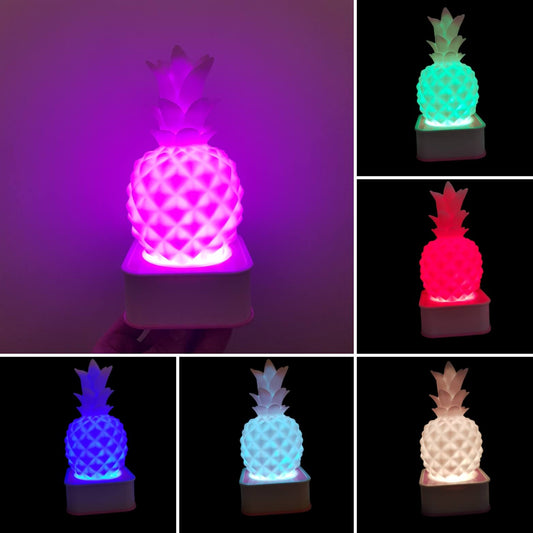 Sese Ve Dokunmaya Duyarlı Silikon Pembe Ananas Gece Lambası Çocuk Bebek Odası Hediyelik Renkli